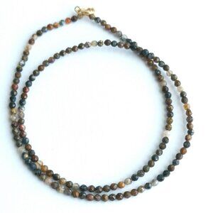 3mm Namibian Pietersite faceted bead Choker Necklace
